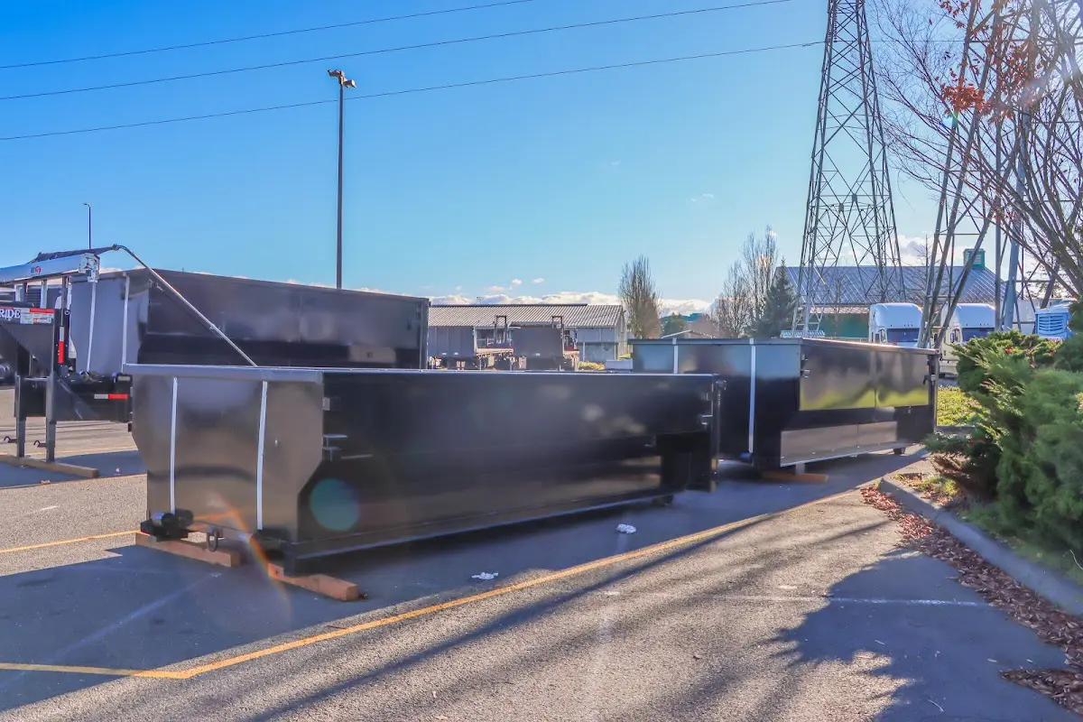 Roll-off dumpster ready for waste disposal at job site for 40 Yard Dumpster Rental in Avenal